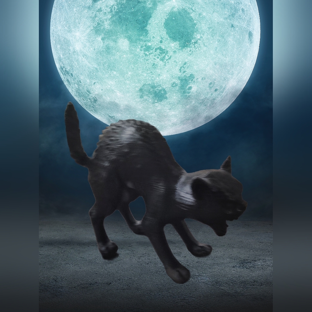 3D Printed Black Cat Figurine